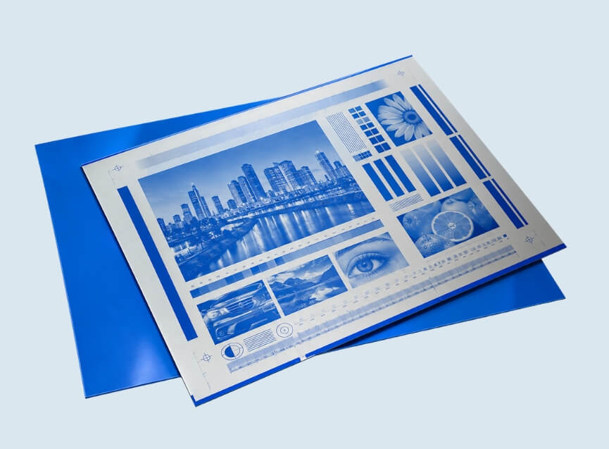 CTP printing plate with a coated imaging surface