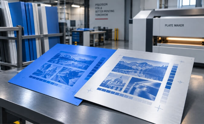 CTP and CTCP printing plates shown side by side